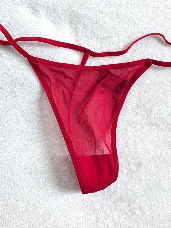 Victoria's Secret Other - Victoria Secret Vintage y2k V-String panty Thong Medium Red 100% Silk